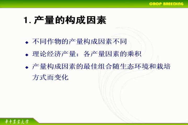 作物育种学，华中农业大学，主讲：杨光圣 54讲，网盘下载(5.87G)